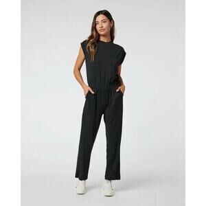 VUORI Short Sleeve Lux Crew Jumpsuit Women's Size XS Black VW4104 Worn Once